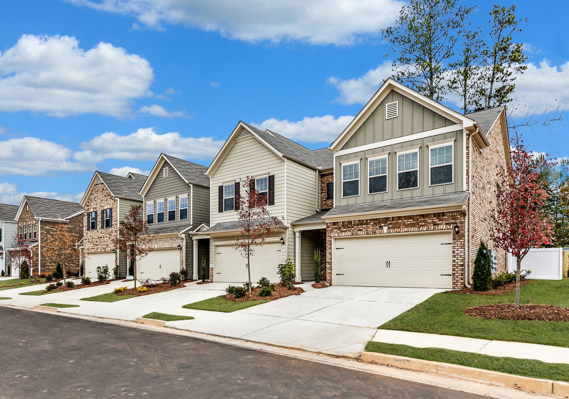 Future Townhome Streetscape at Glendale Towns in Conyers, GA