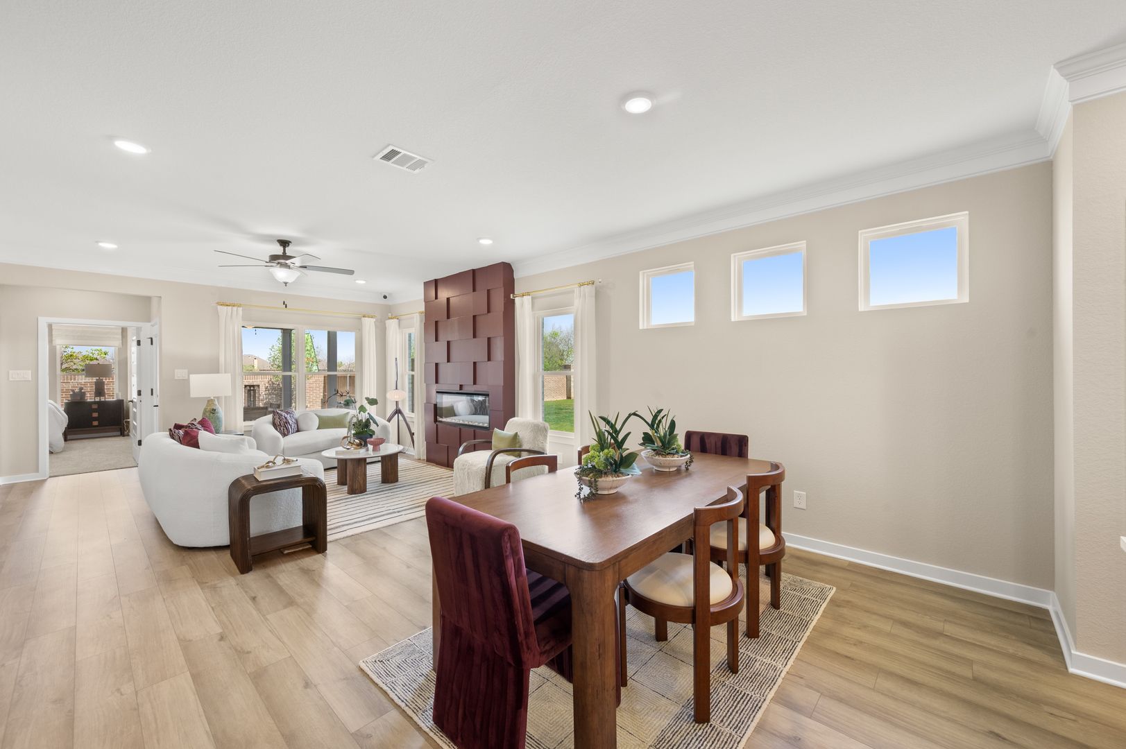 The Oakshire II- Dining Area into the Family Room