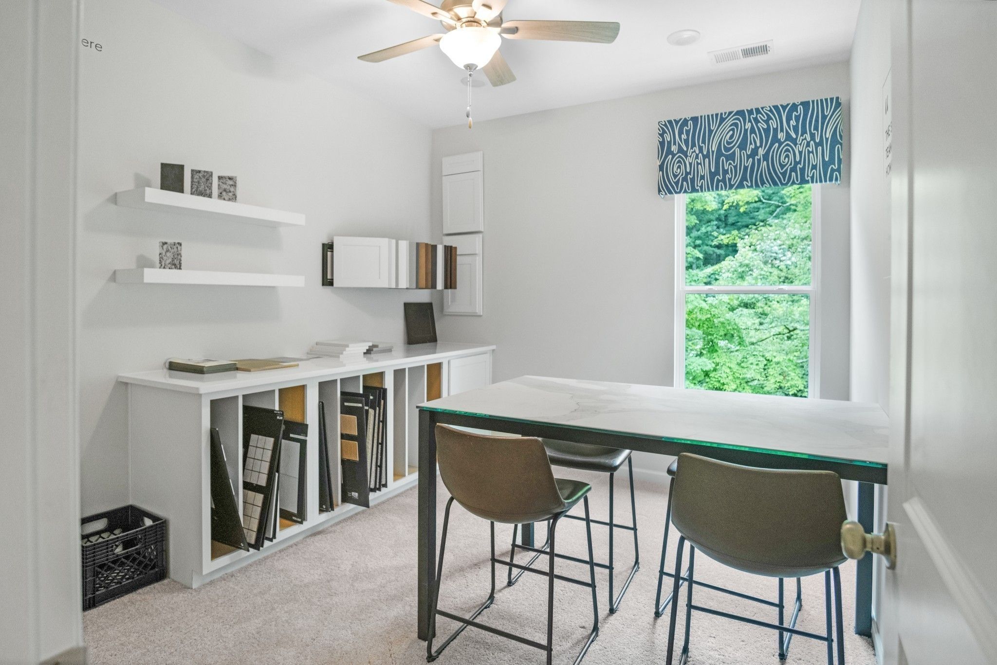 This picture is from our furnished and decorated model home in the community.  Window placement and