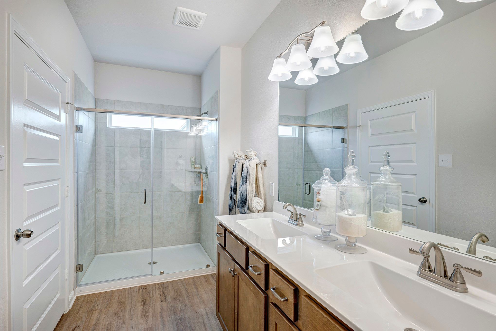 The Piedmont- Primary Bath with Dual Vanities and Walk-In Shower