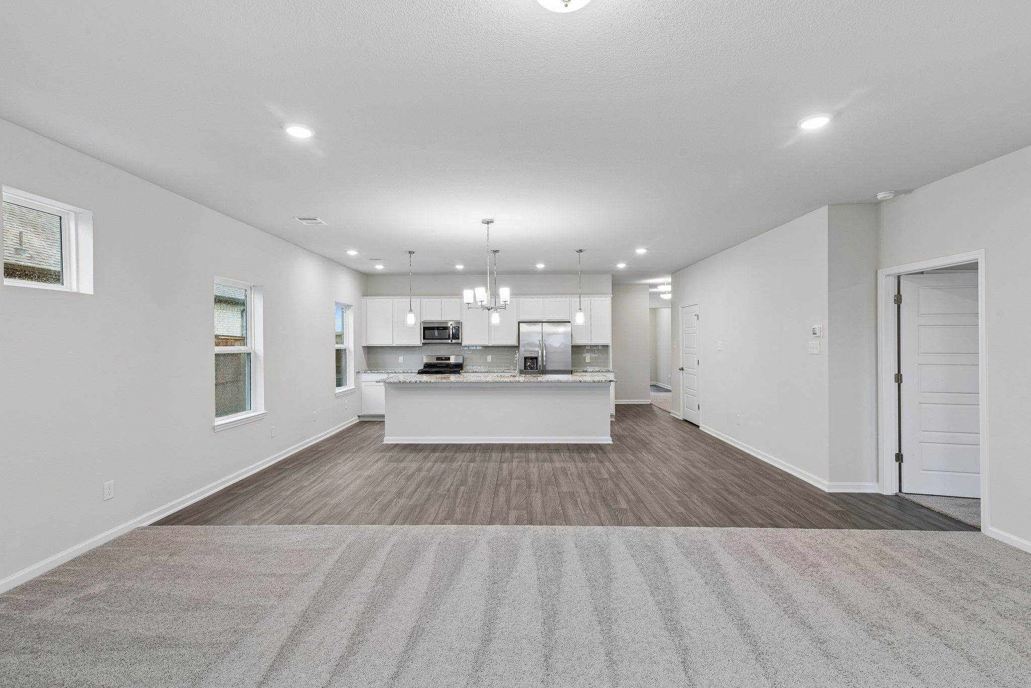 The Crawford- Family Room into Kitchen