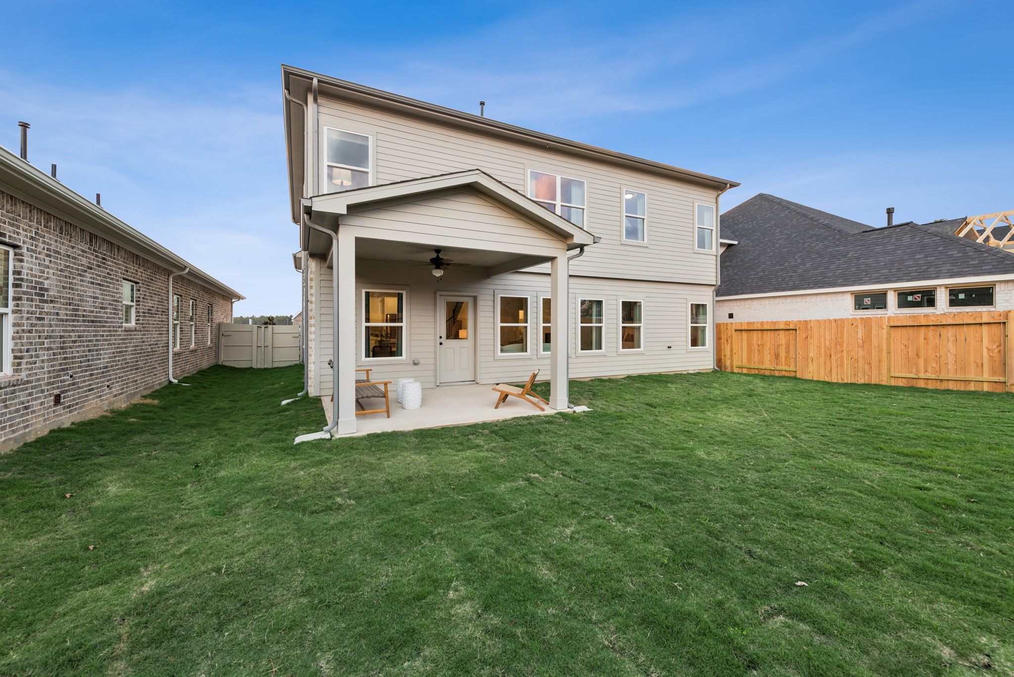 The Princeton II- Rear Covered Patio. Staged model home shown for illustration only; actual feature