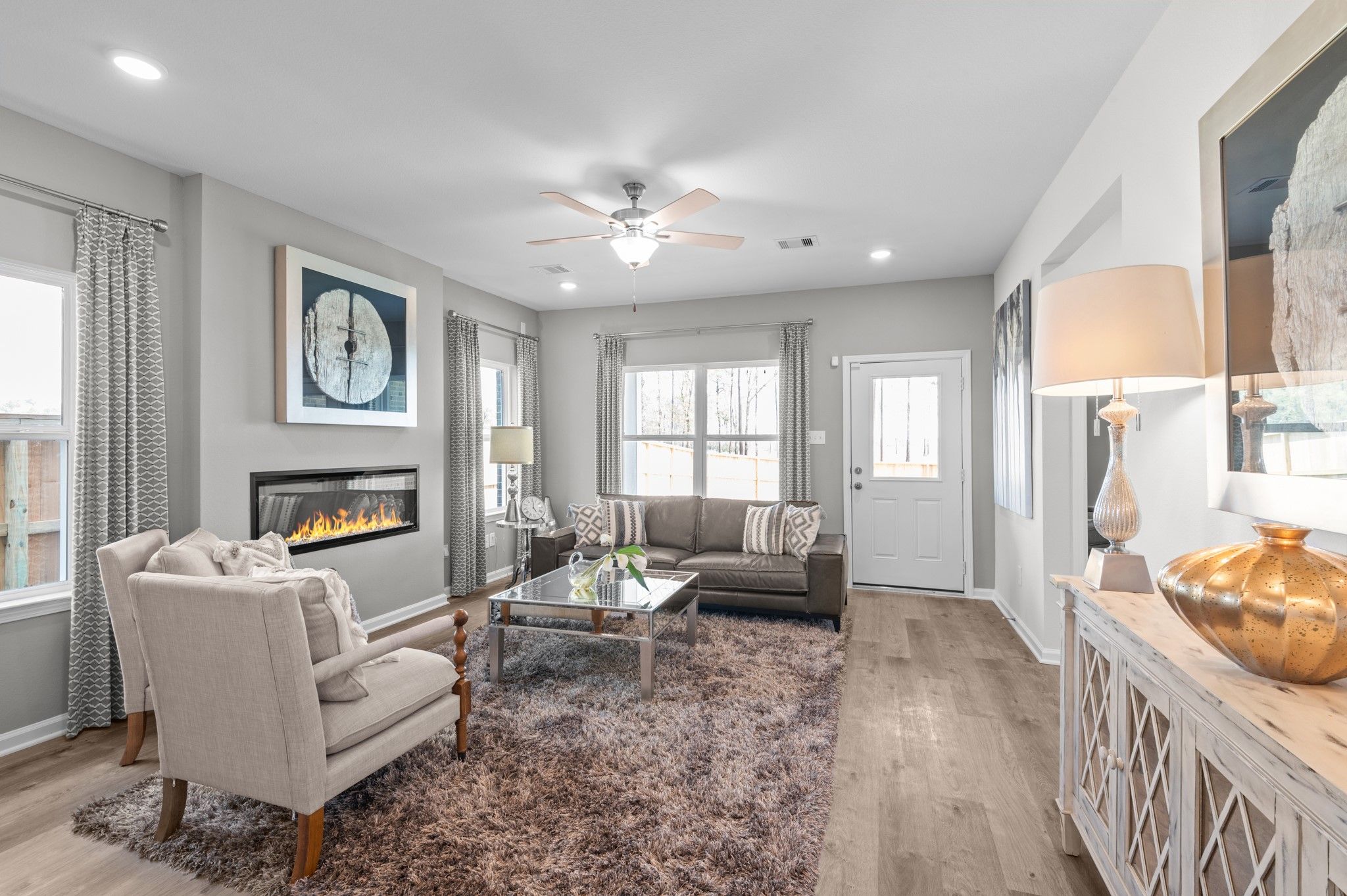 The Sparrow II- Family Room. Sample image for illustration; upgrades, options, and colors may vary.