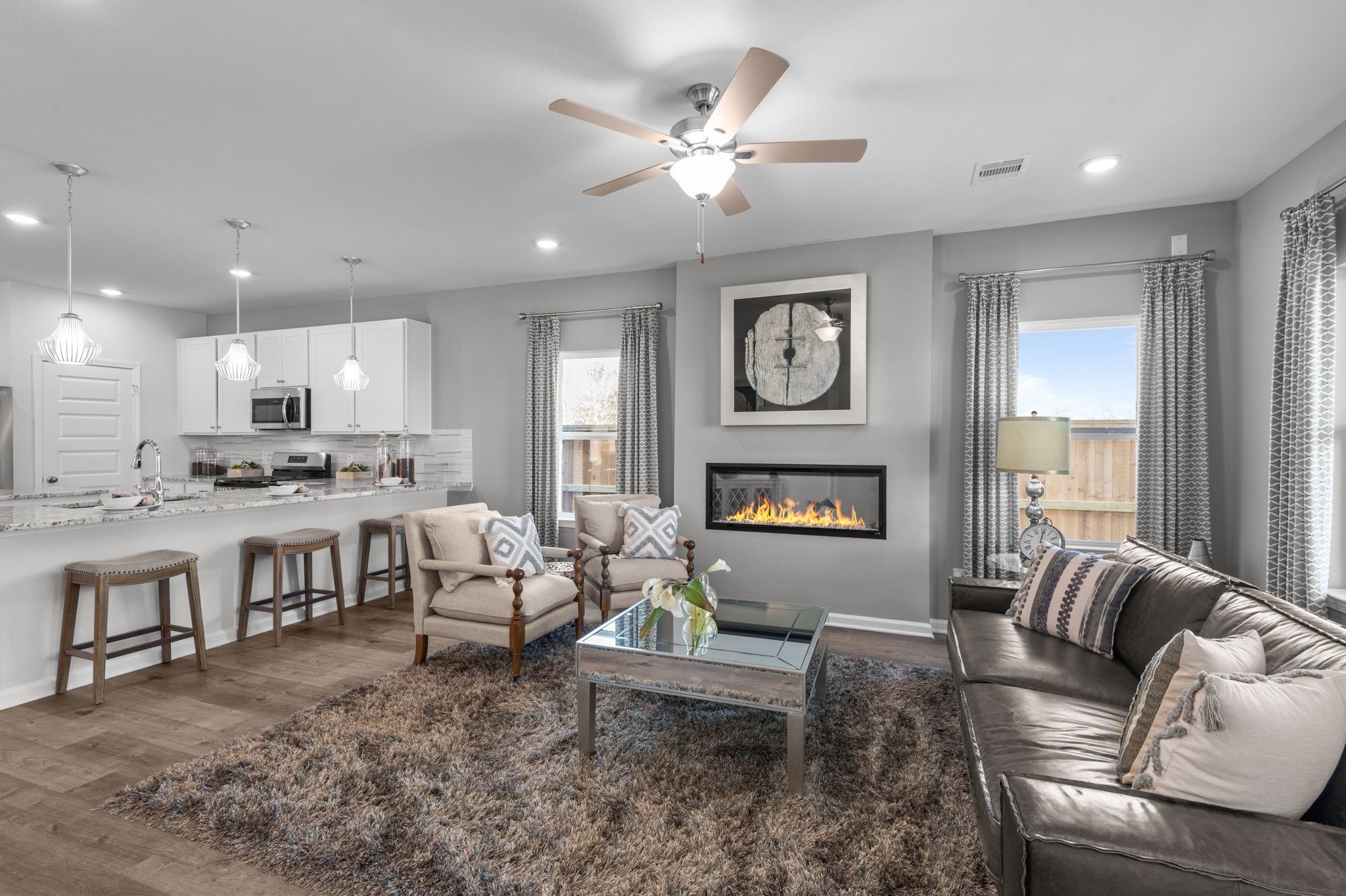 The Sparrow II- Family Room. Sample image for illustration; upgrades, options, and colors may vary.