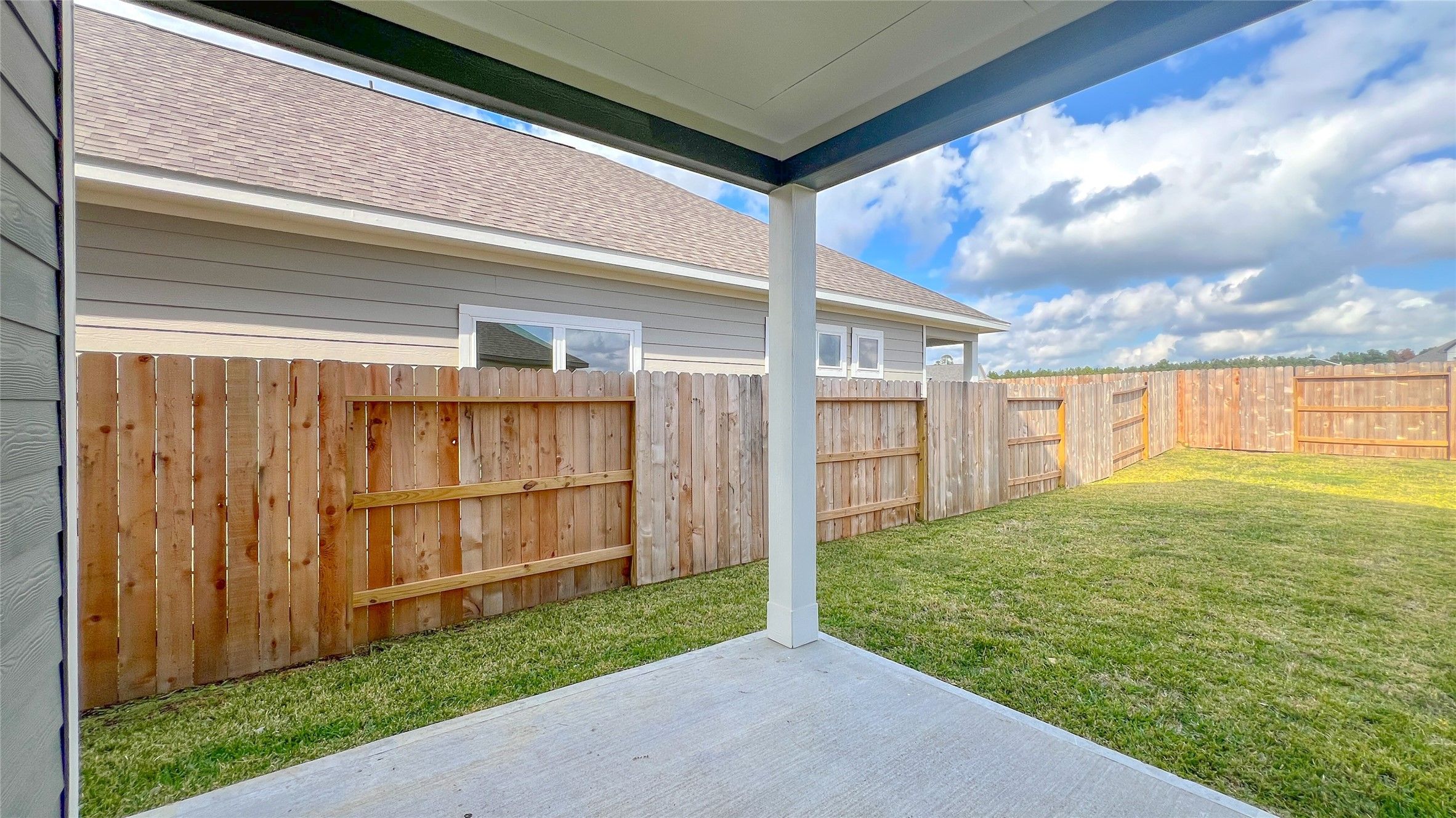The Brambling- Rear Covered Patio. Sample floor plan image for illustration; upgrades, options, and