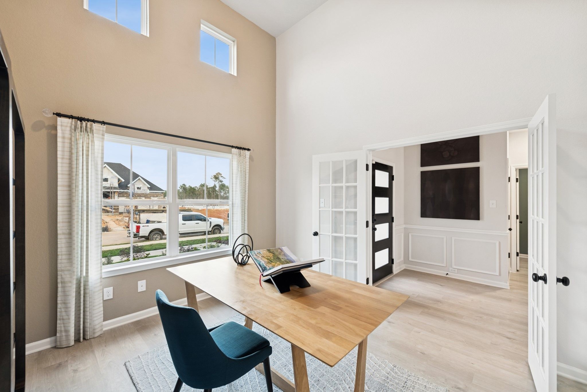 The Princeton II- Study with French Doors. Staged model home shown for illustration only; actual fe