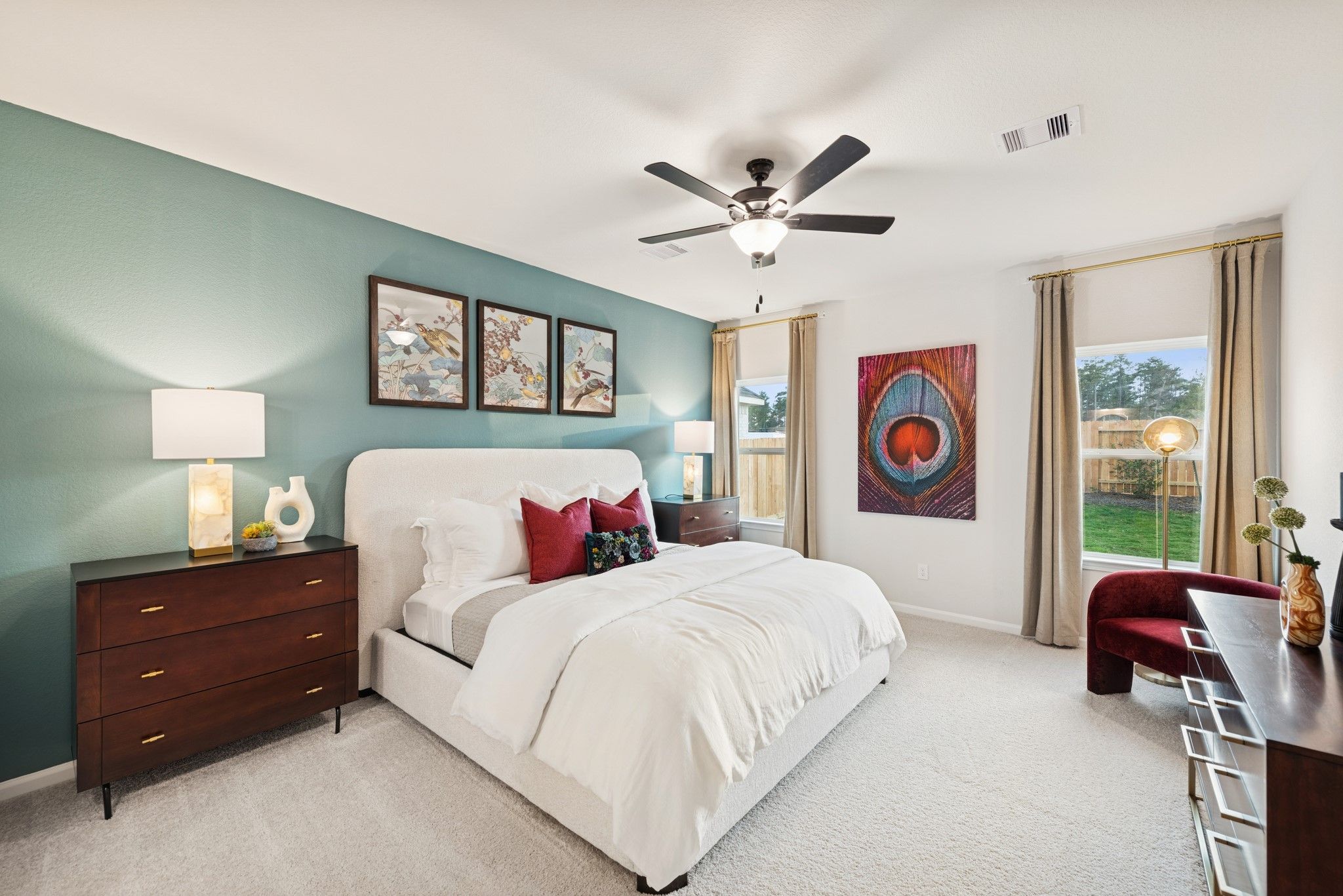 The Princeton II- Primary Suite. Staged model home shown for illustration only; actual features, co