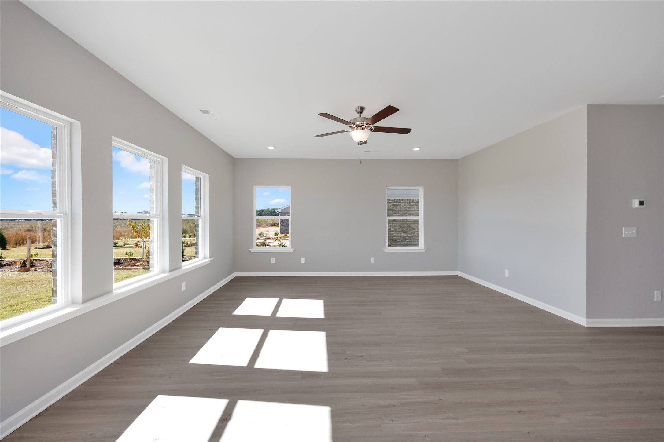 The Harrington- Breakfast area into the family room.