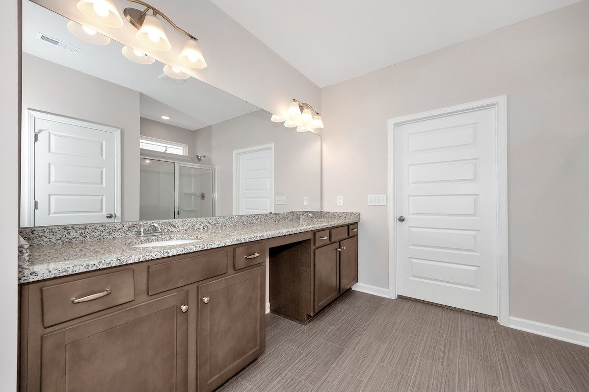 The Avery- Primary Bath. Sample image for illustration; upgrades, options, and colors may vary.