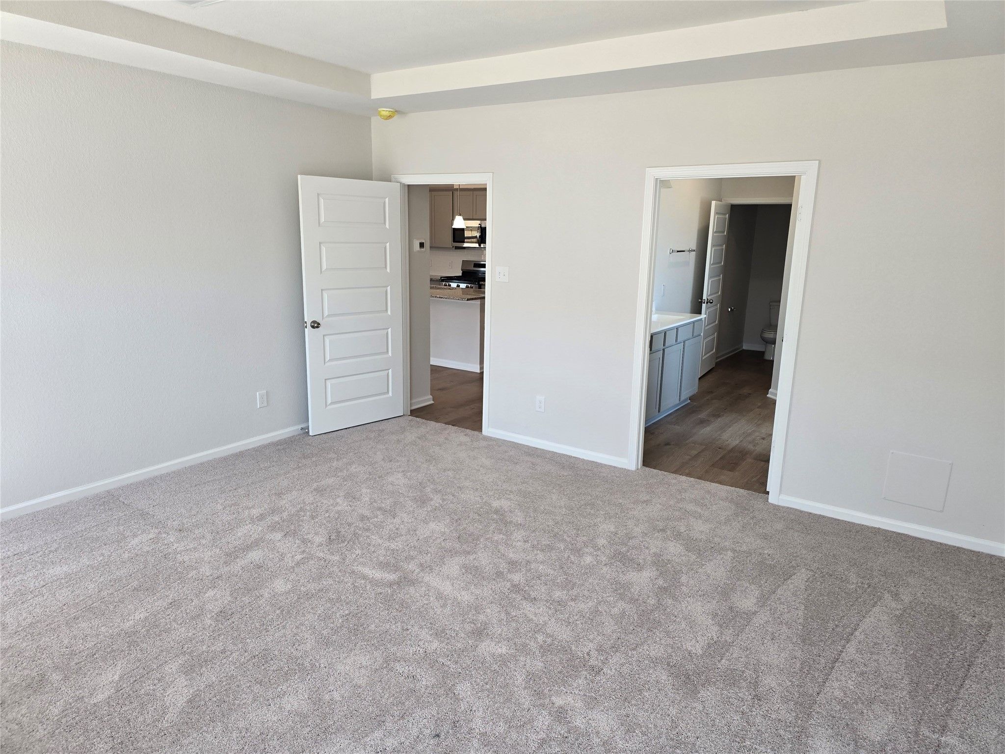 The Shetland III- Primary Suite (Tray ceiling not included). Home under construction, photo used fo