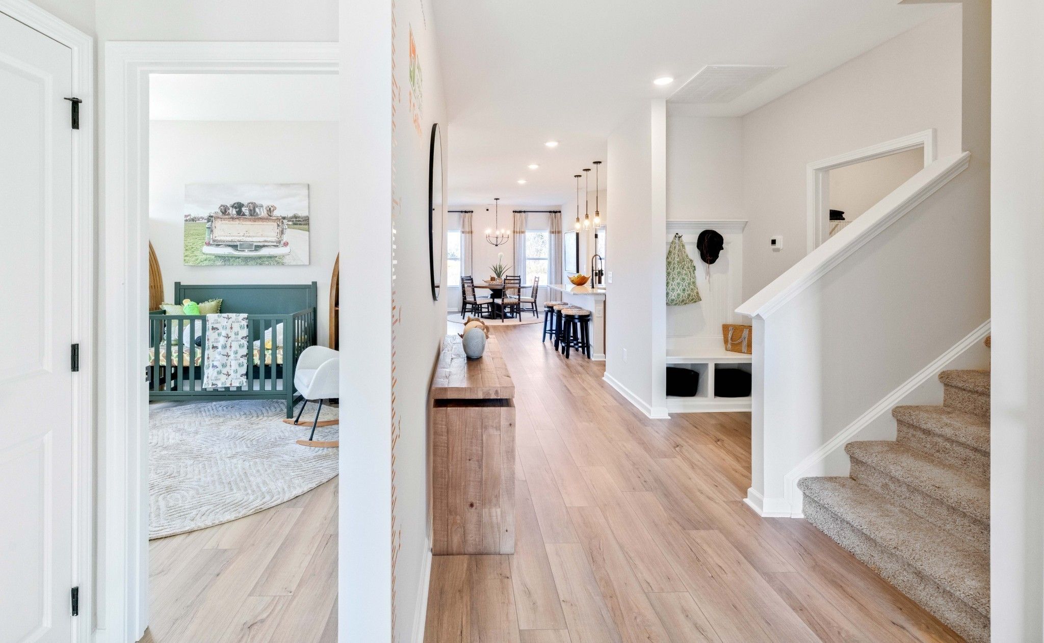 SAMPLE Pics of a model - This home does not include stairs, rather a coat closet.