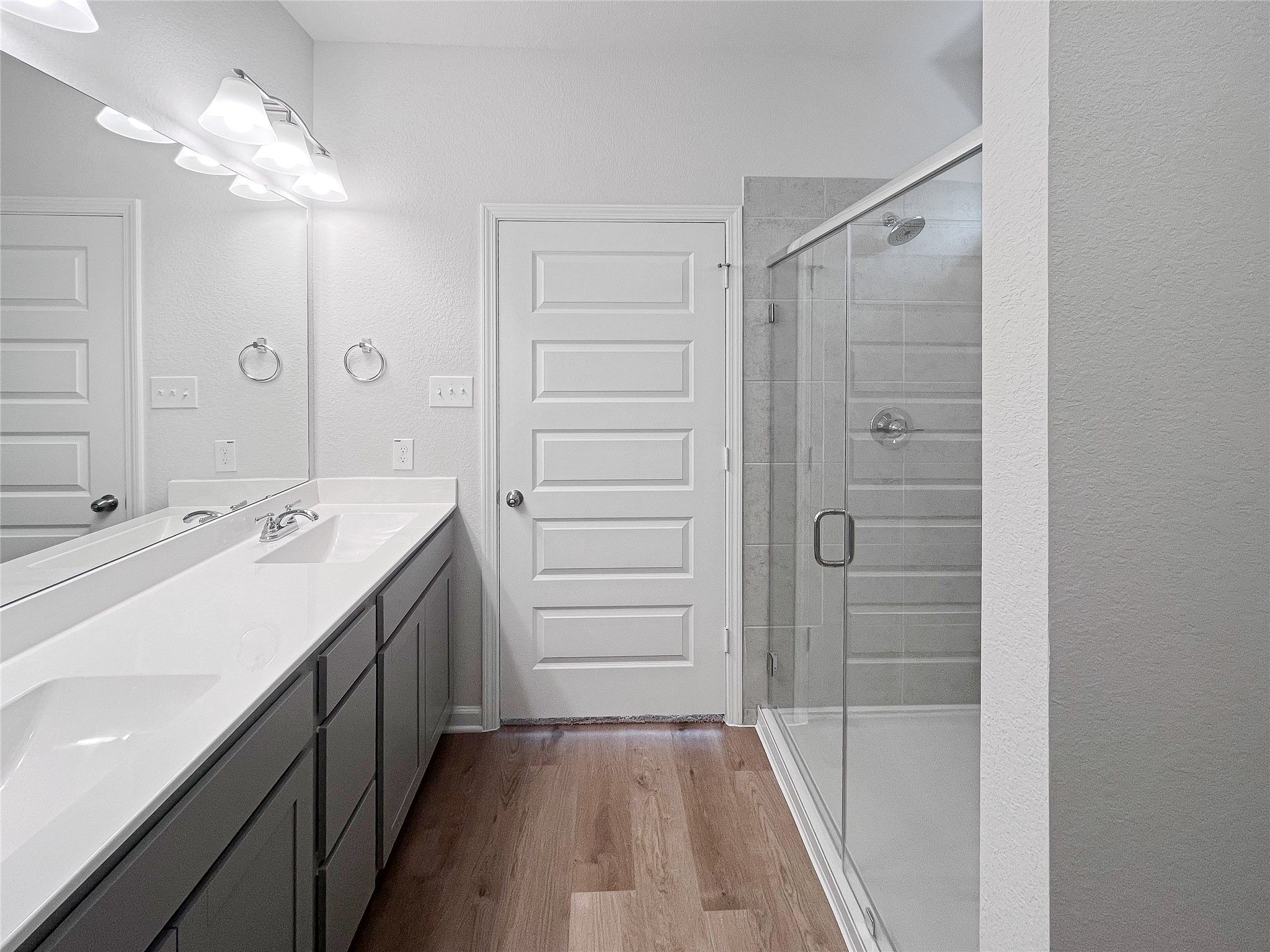 The Caldwell- Primary Bathroom with Large Shower and Dual Vanities. Sample image for illustration;