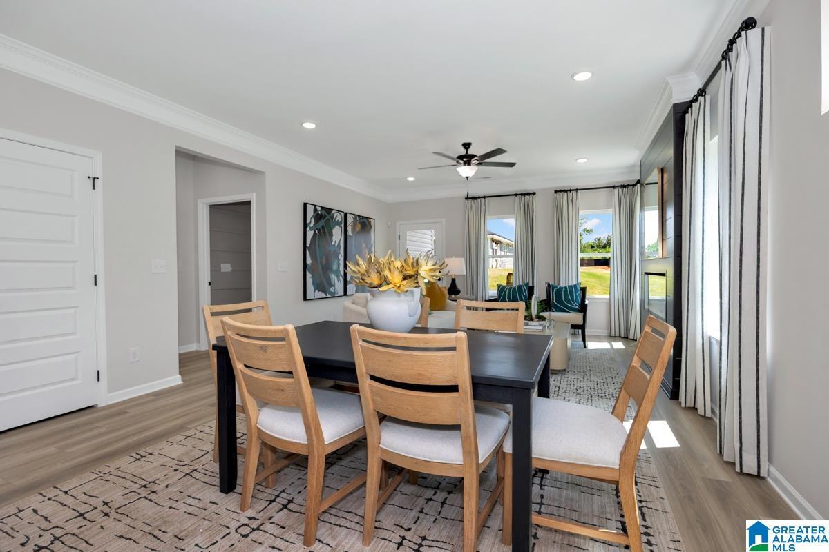 Recessed lighting and crown molding throughout