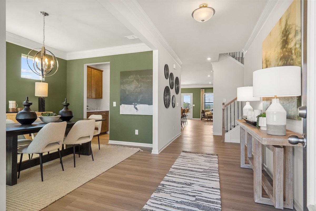 The James- Entry into Dining Room. Home under construction, sample image for illustration; upgrades, options, and colors may vary.