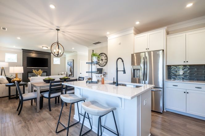 Bright, open kitchen and living areas