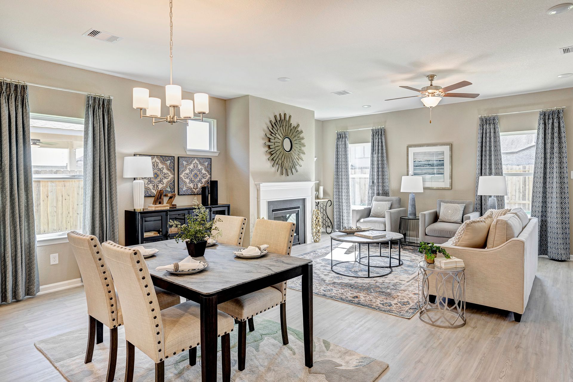 The Crawford- Breakfast Area into the Family Room