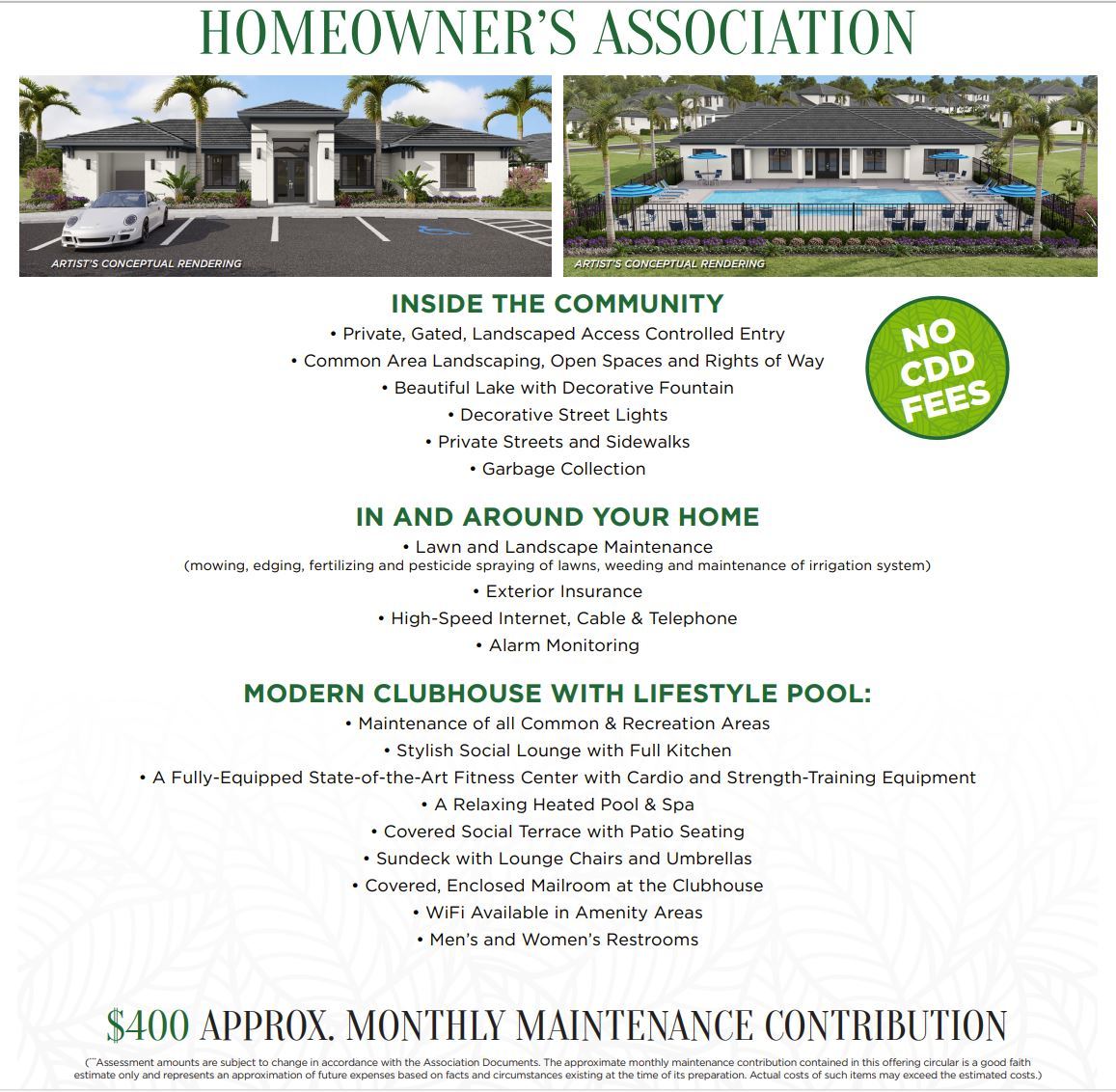 What's Included! Homeowners Association