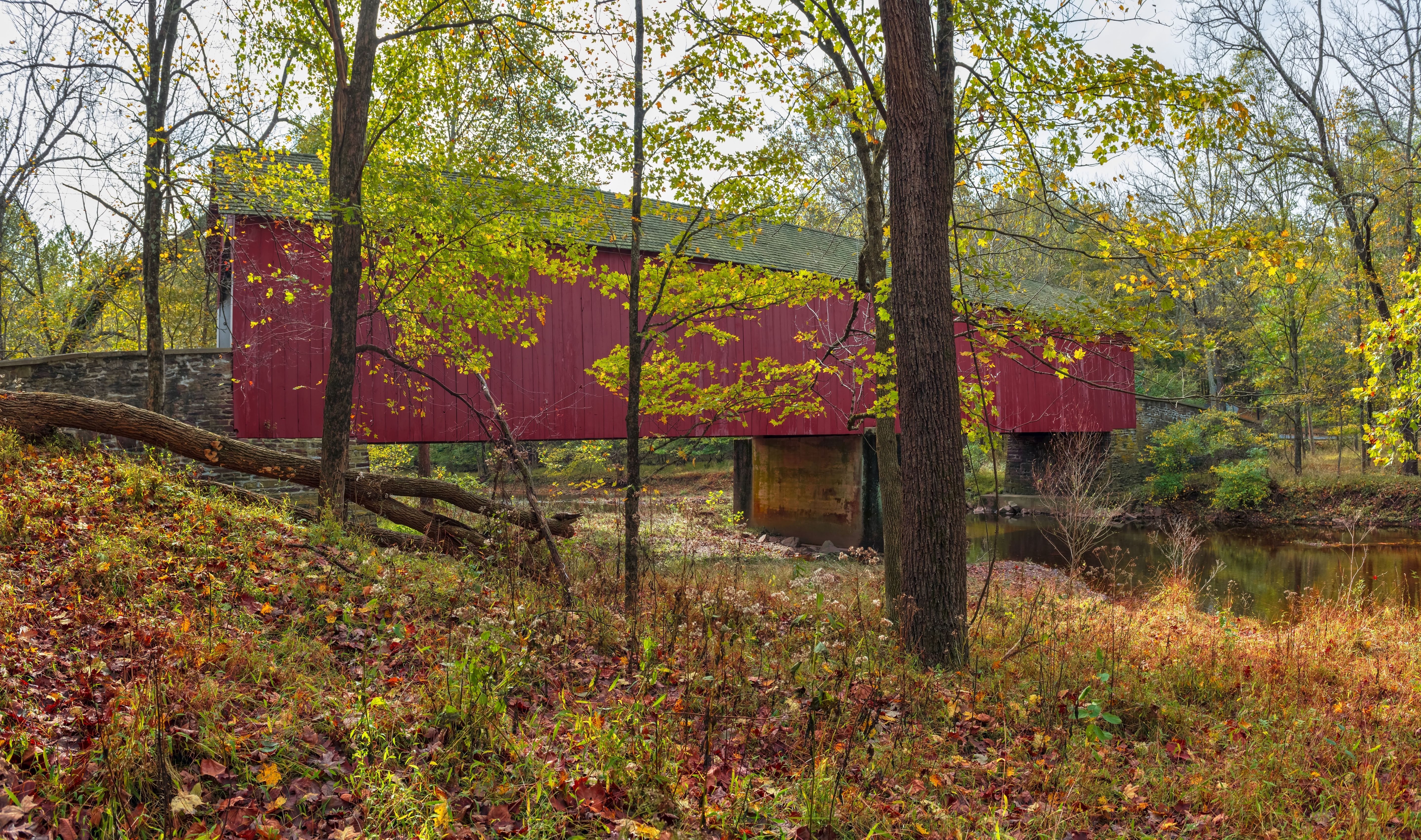 The oldest covered bridge in Bucks County