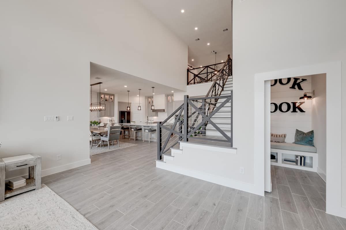 Cross Creek Ranch 65' Model | Burton | Stairs and Family Room