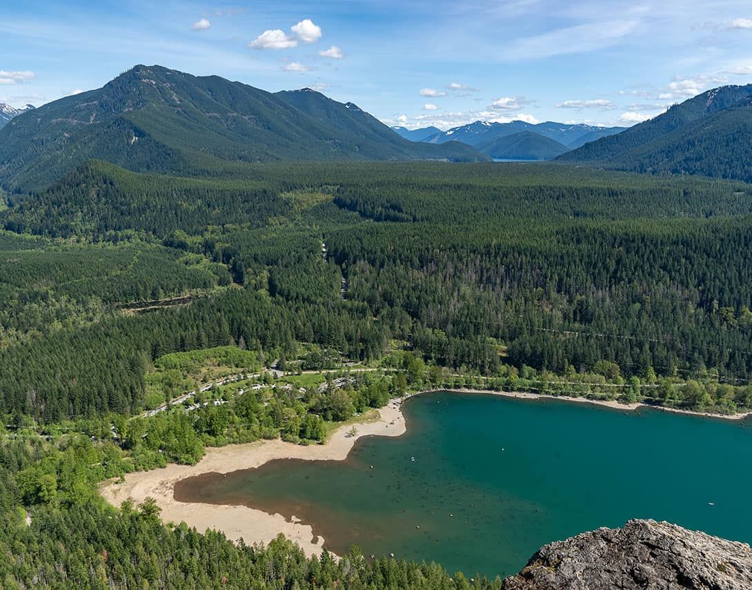 Nearby Rattlesnake Lake and hiking trails