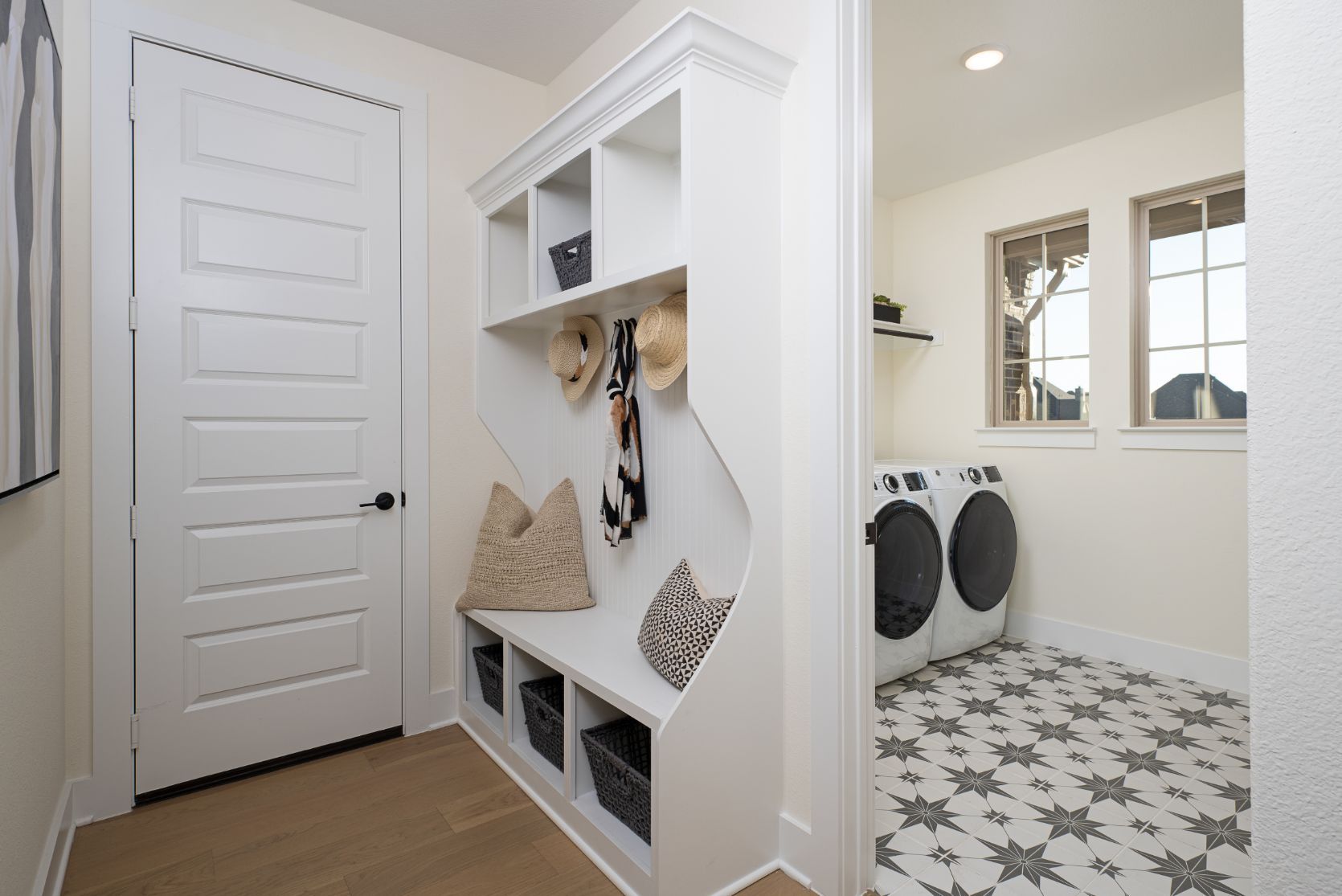 Ethan Model Home | Mud Bench and Laundry Room