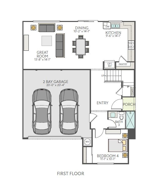 Southcreek - Plan 2 - Static First Floor Floorplan