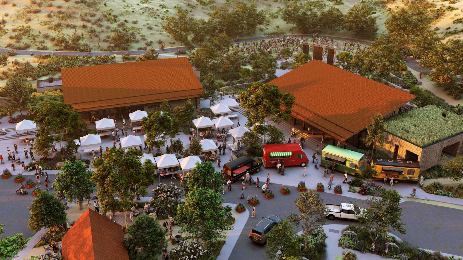 An open space for markets, festivals, and large gatherings.