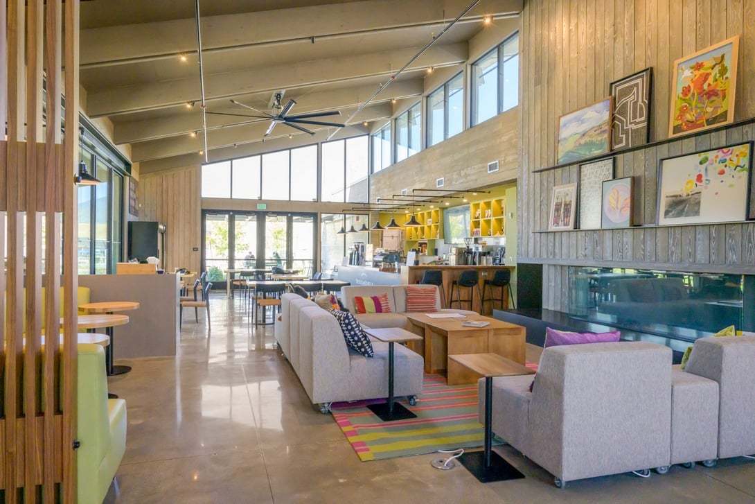 Enjoy the community’s welcome center, complete with fireplace and rotating art gallery.
