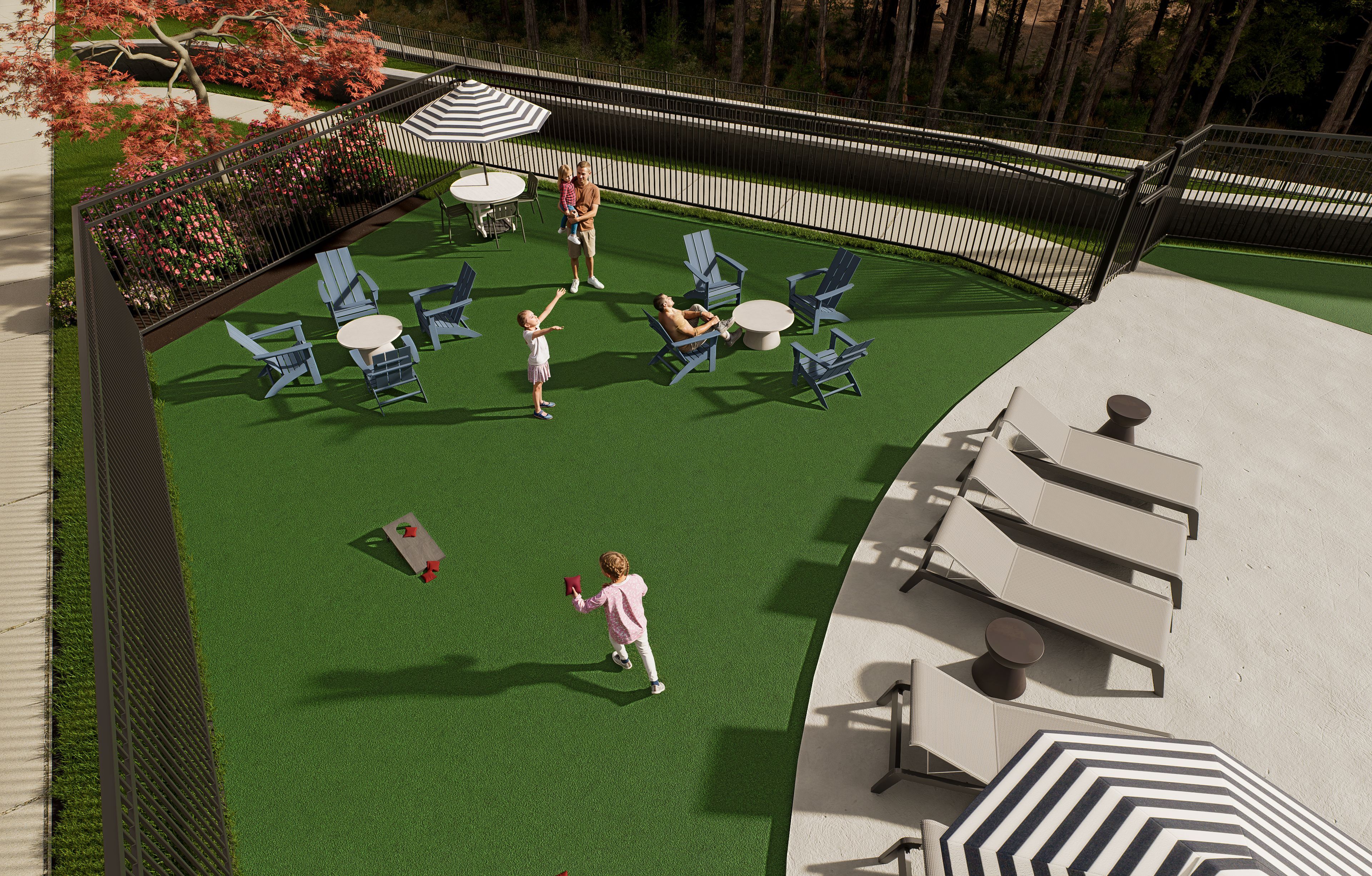 Aerial Pool Lawn