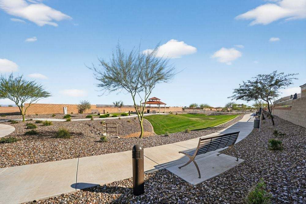 Walking path and bench