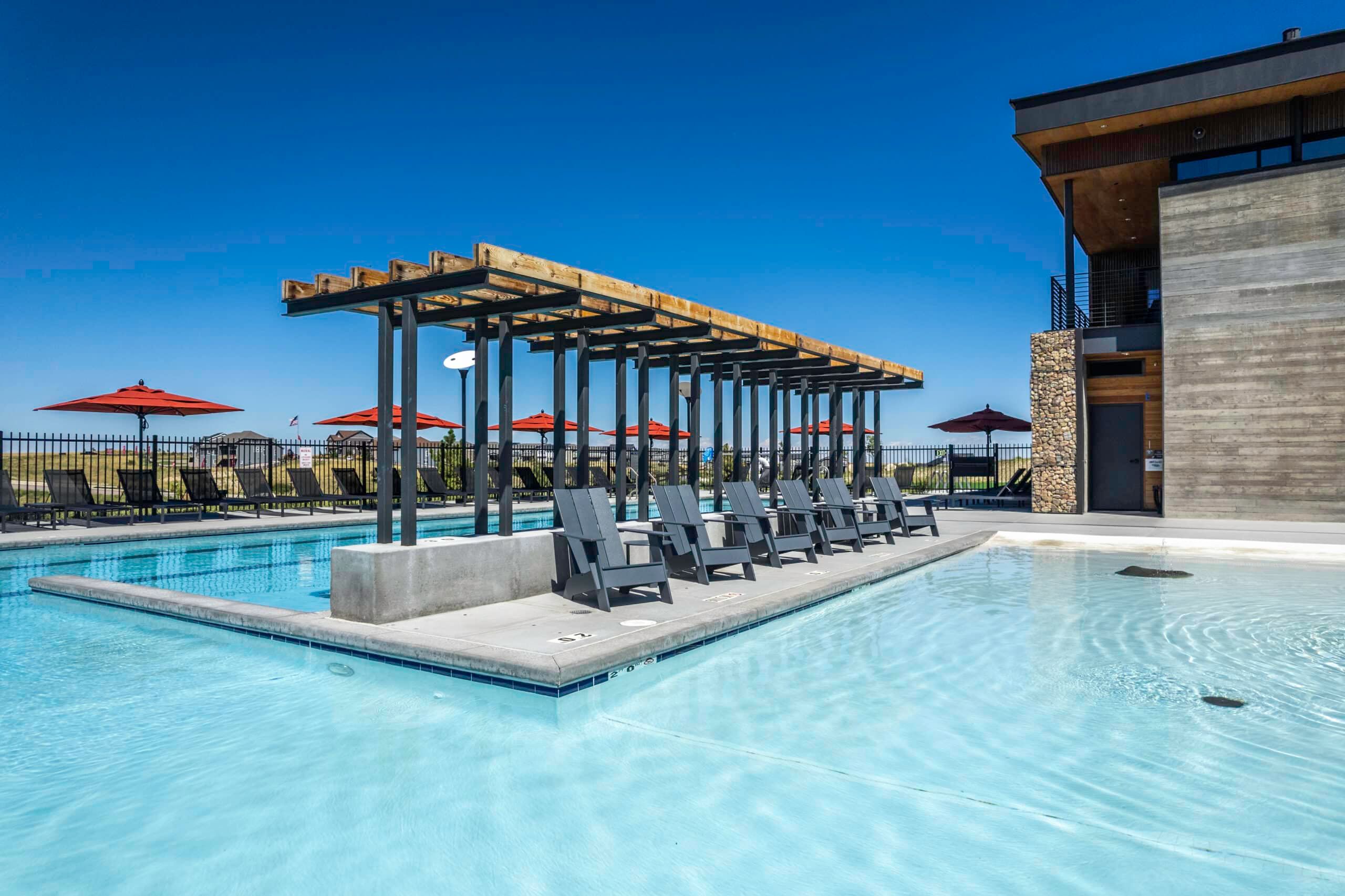 Rec Center with Pool Trellace View