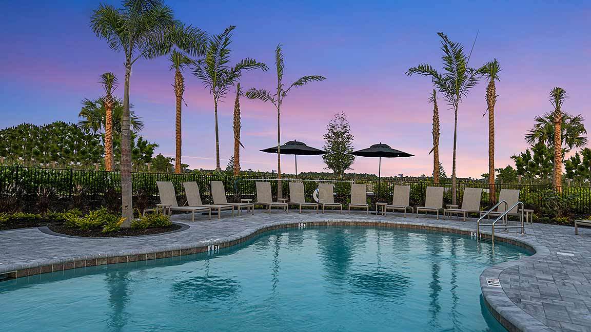 Townhomes at Skye Ranch Pool at Twilight
