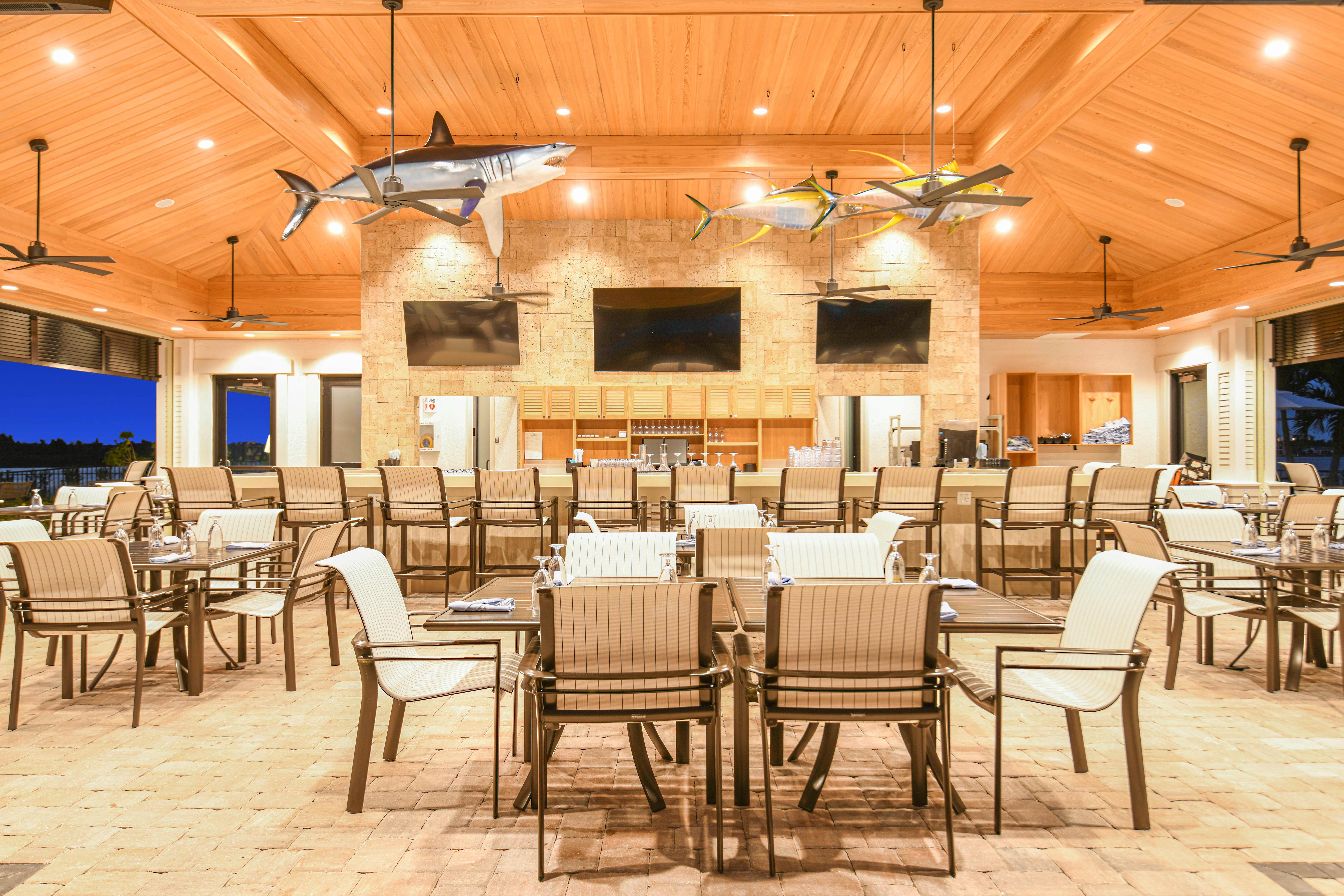 Esplanade at Lake Club Bahama Bar twilight...