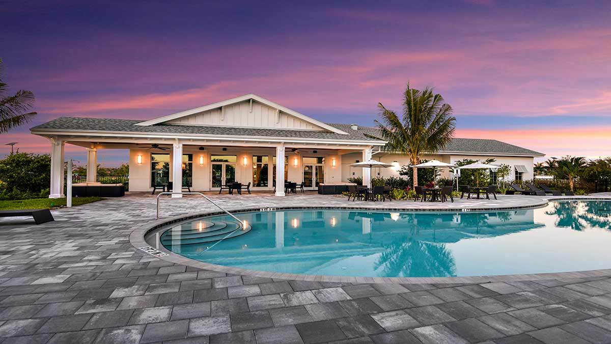 The Cove at West Port Amenity Center  sunset...