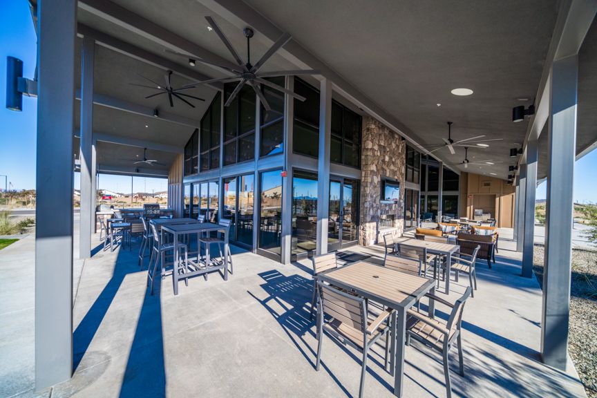 Lounge area outside clubhouse