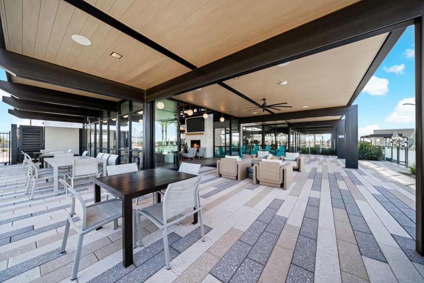 Outdoor covered seating area