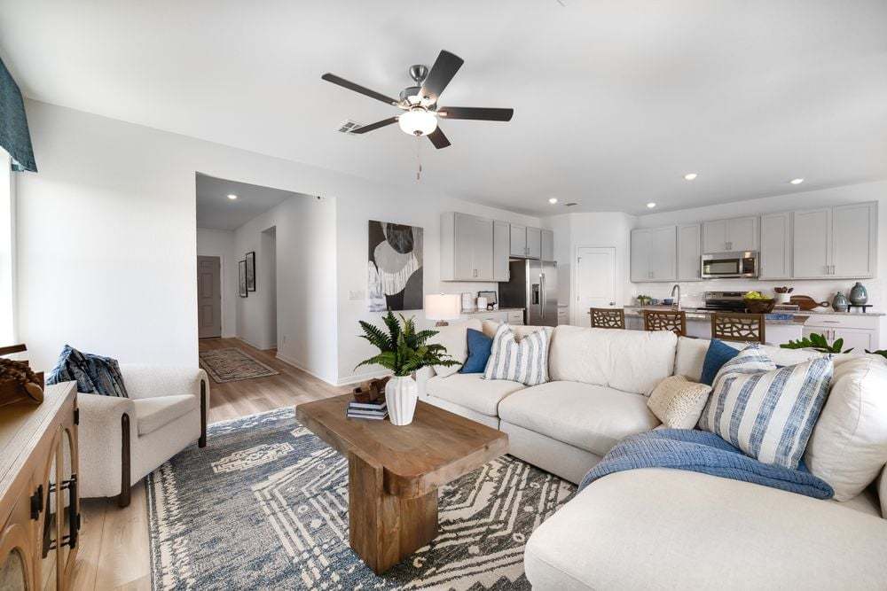 Great room foyer  kitchen