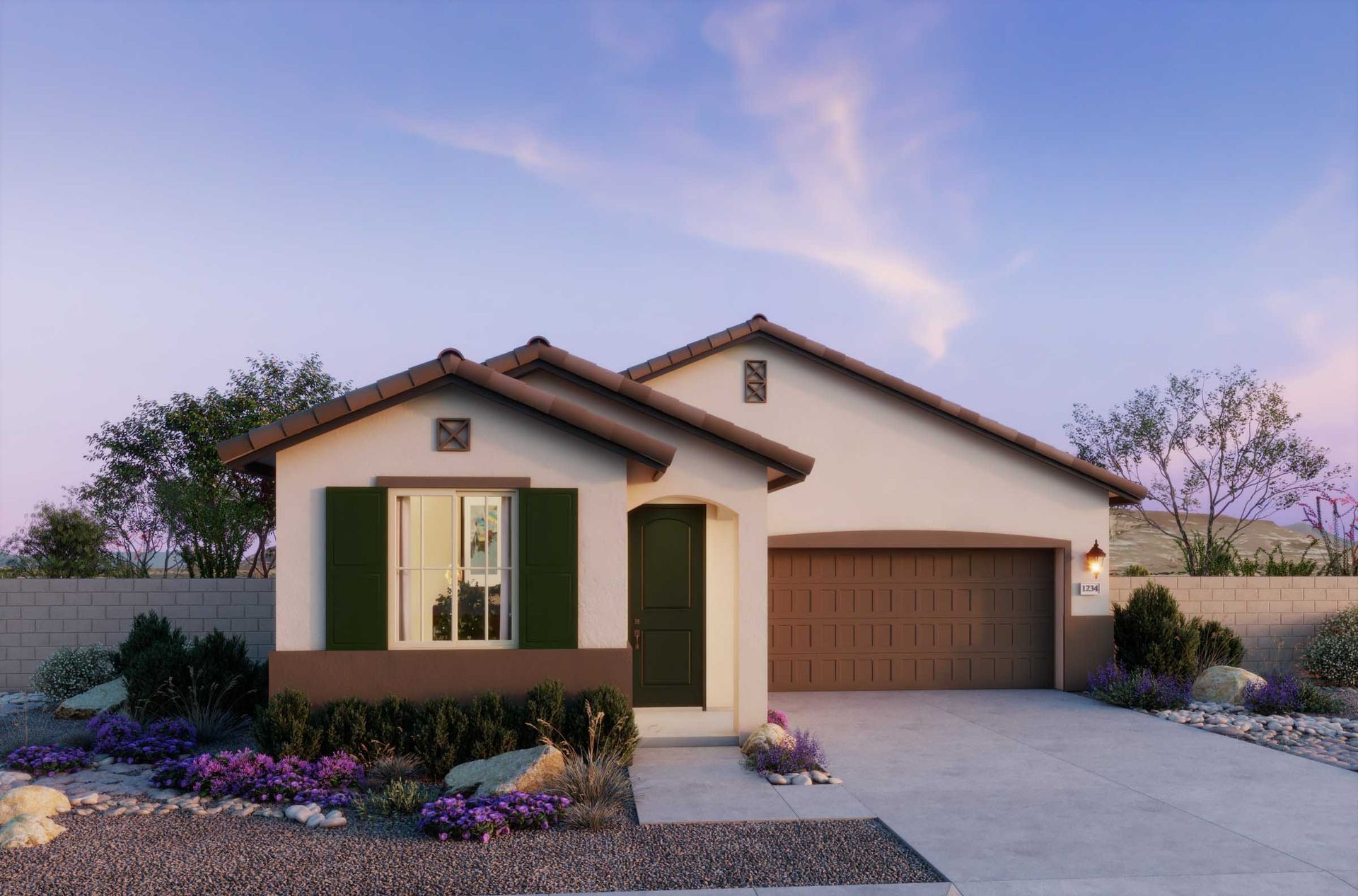 Spanish Elevation Rendering at Plan 3502, The Villas Collection at Frontera