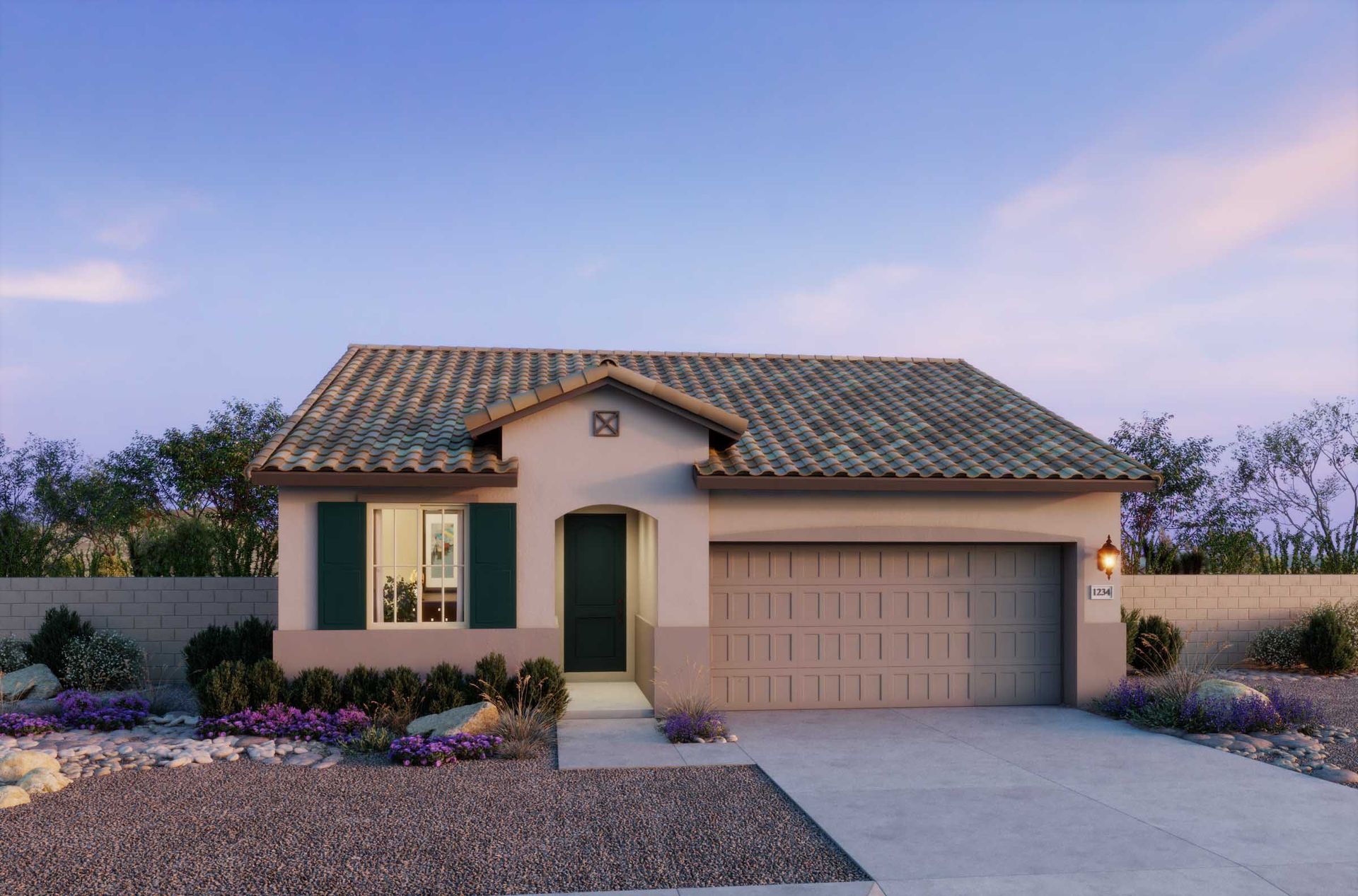 Spanish Elevation Rendering at Plan 3503, The Villas Collection at Frontera