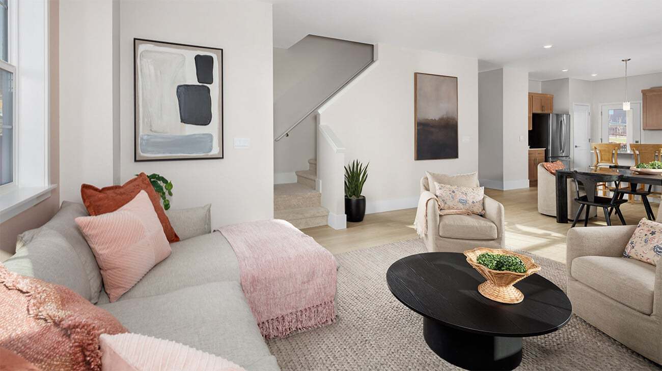 Living Room Couch at Rhone, The Townes at The Vineyard