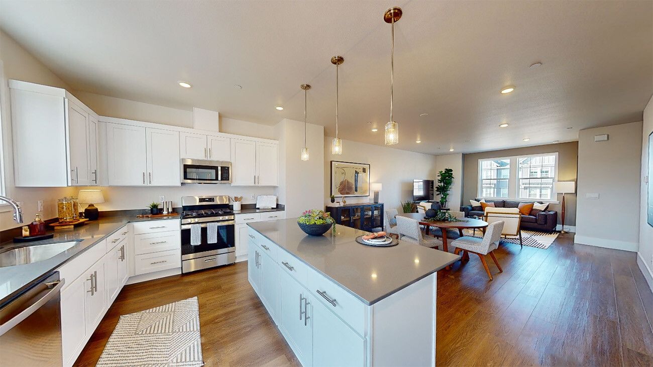 The Townes at The Vineyard - Provence - Kitchen and Great Room - Model Photography