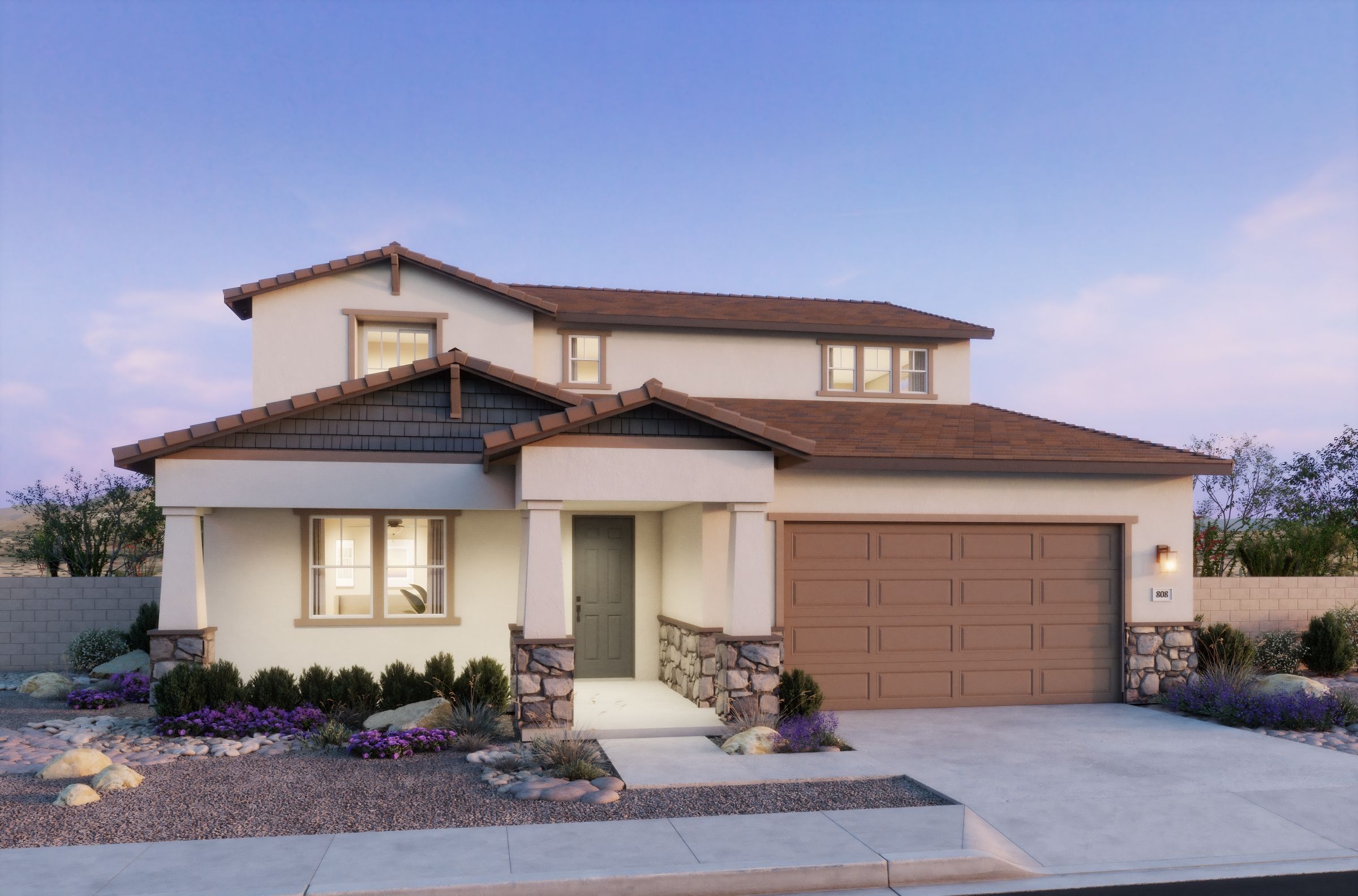 Rendering of Elevation B at Plan 4504 at The Estates at Frontera