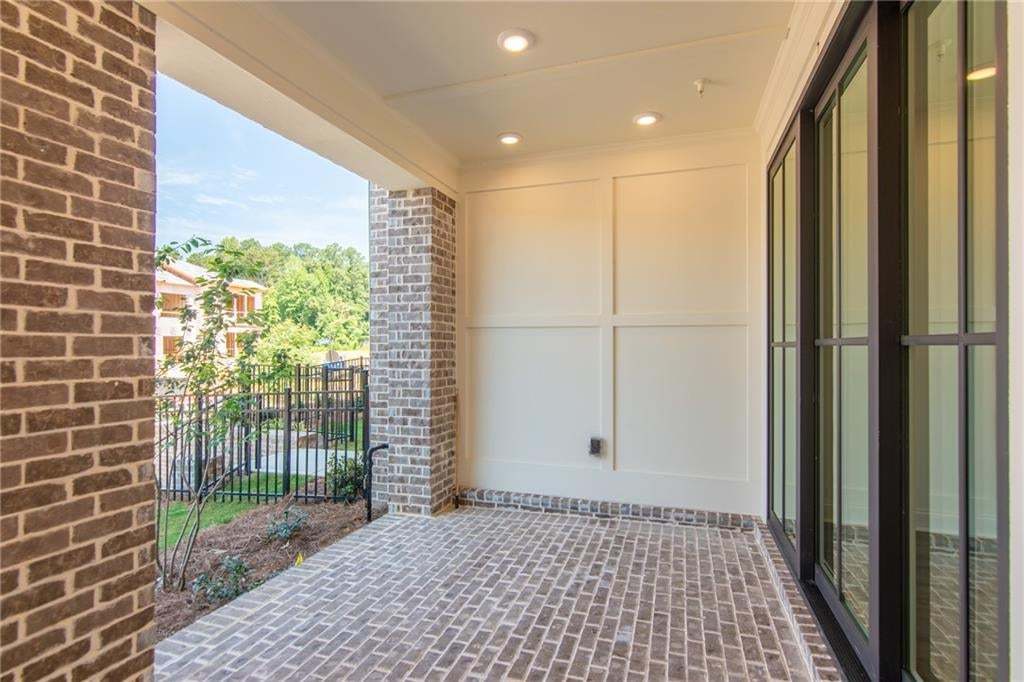 Covered Terrace with sliding glass door