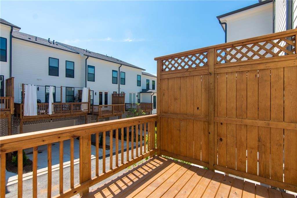 Outdoor deck from  the living room