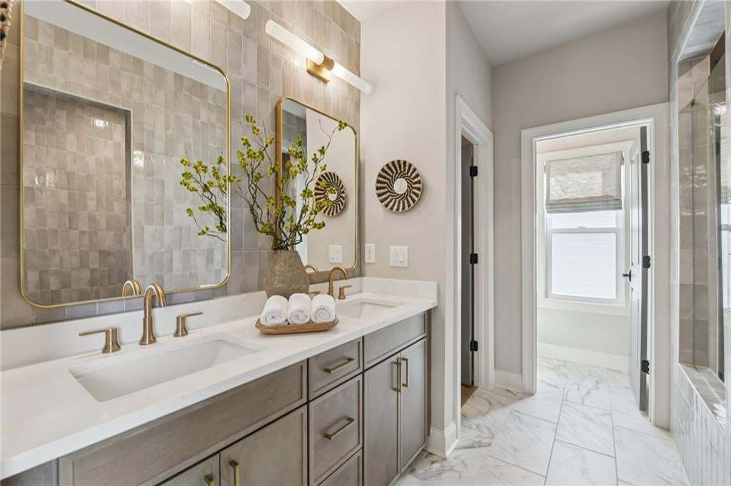 Love this primary bathroom! Photo not of actual home but for representation purposes only.
