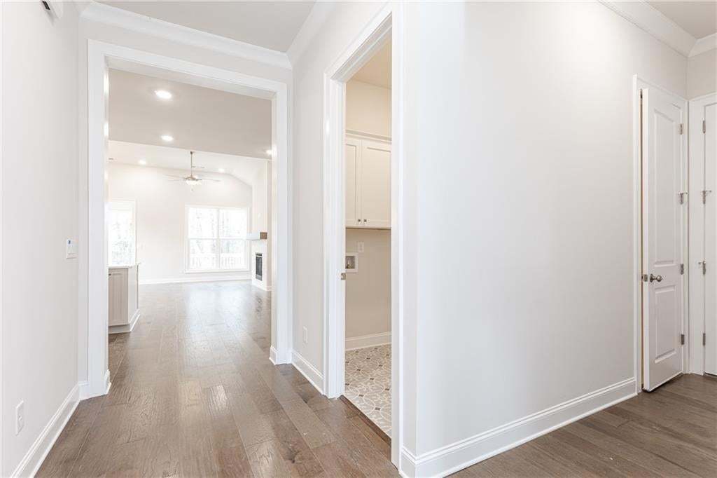 Laundry room easily accessible on the main floor.