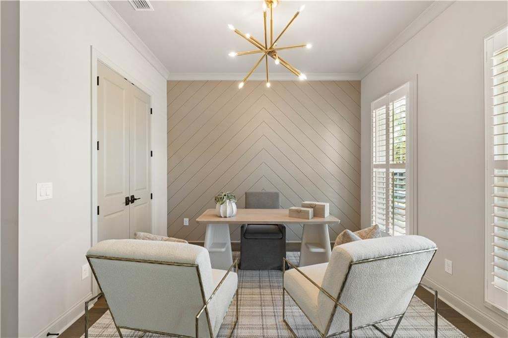 This office could be converted into the 3rd bedroom located on main floor. Photo not of actual home but for representation purposes only.