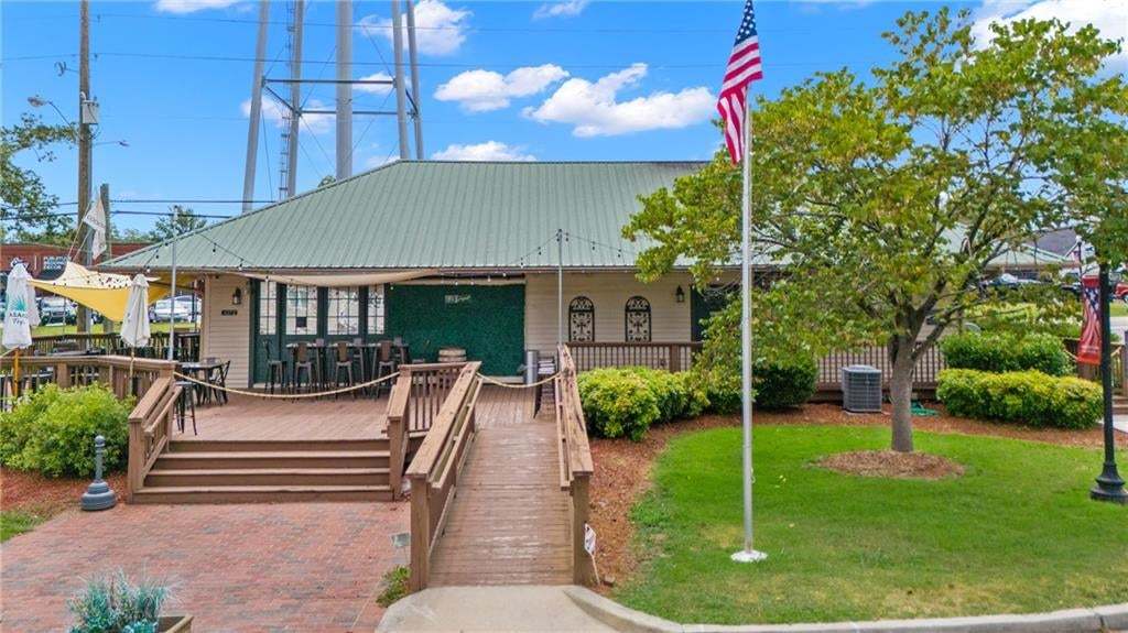 The historic Depot, where groups gather, live music happens and is magical at the Holidays!!