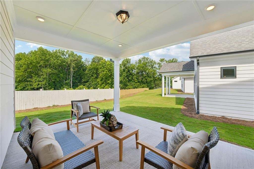 Private backyard . Photo not of actual home but a previously built TPG home.