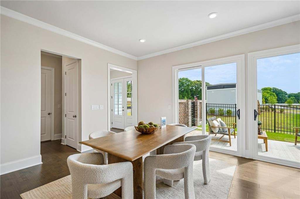 dining area with double sliding doors to your patio. makes it easy for entertaining guest or yourself